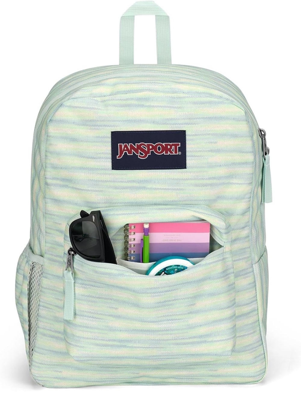 NWT Jansport Cross Town Backpack-70s Space Dye Fresh Mint